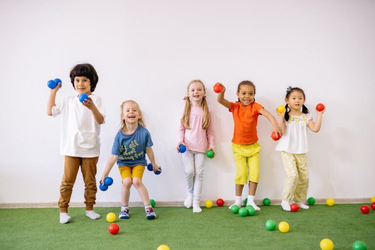 Kids playing ball games