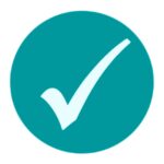 Green icon with tick