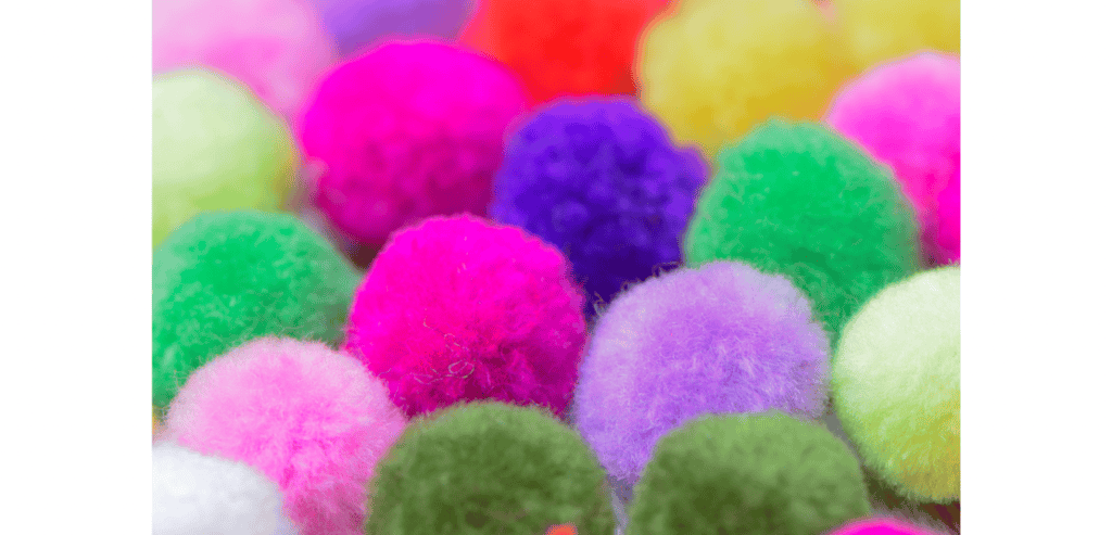 Coloured pom-poms