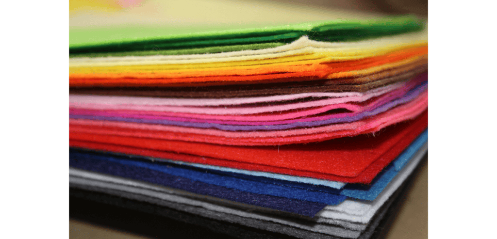 Pile of coloured felt sheets