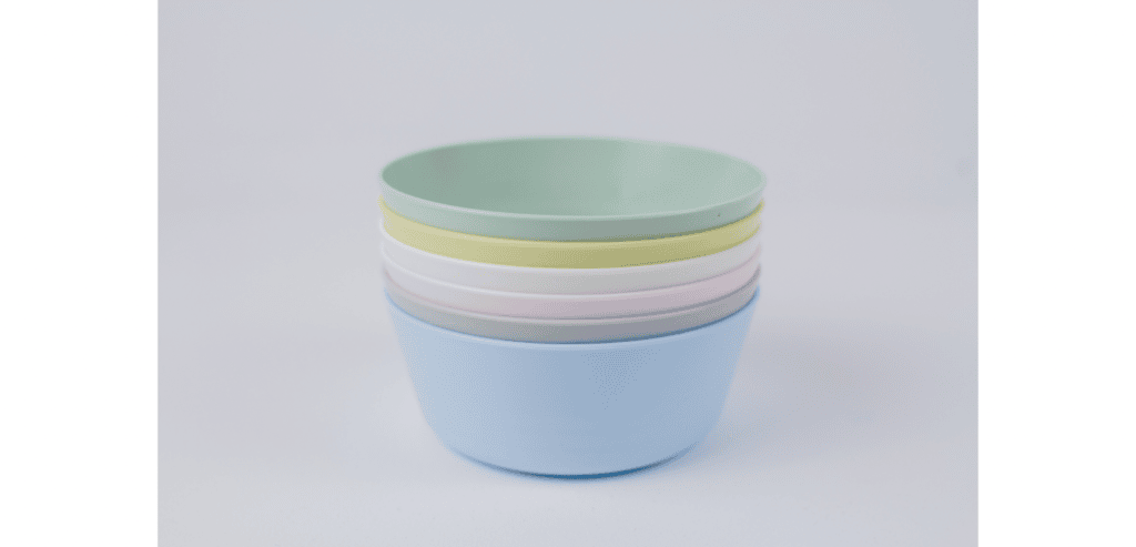 Stack of plastic bowls