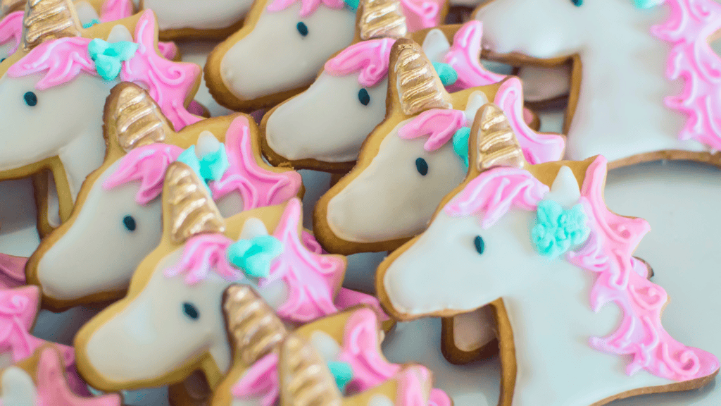 Unicorn shaped cookies