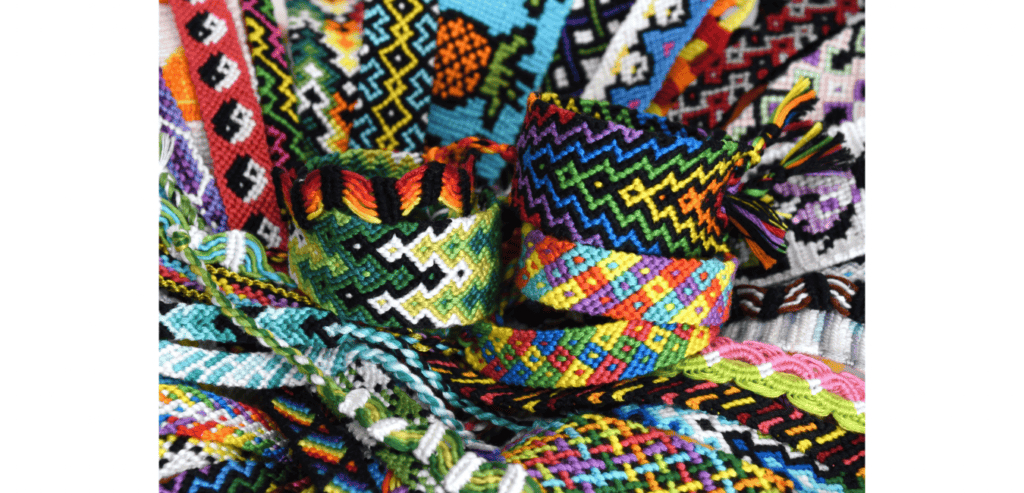 Collection of friendship bracelets