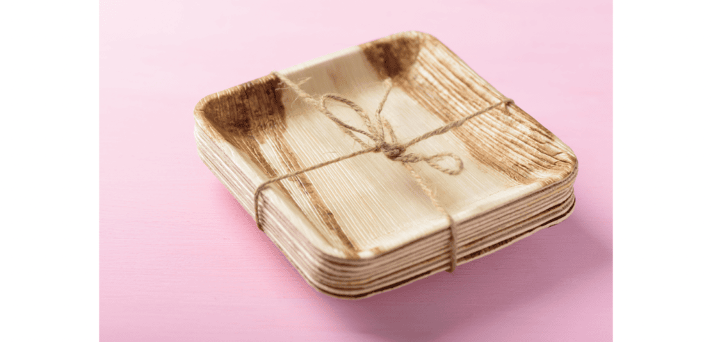 Pile of bamboo plates