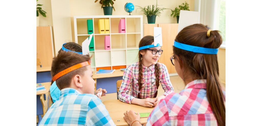 Children playing a guessing game