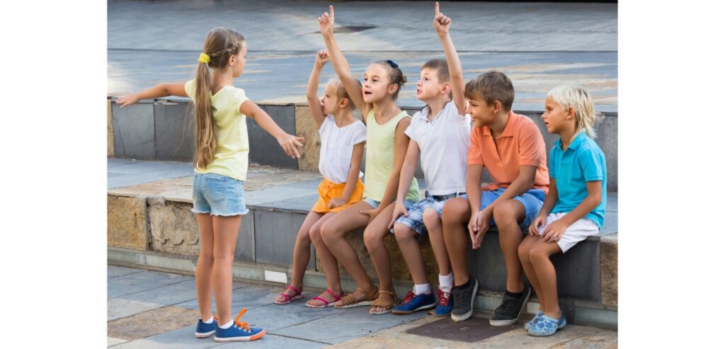 Children playing charades