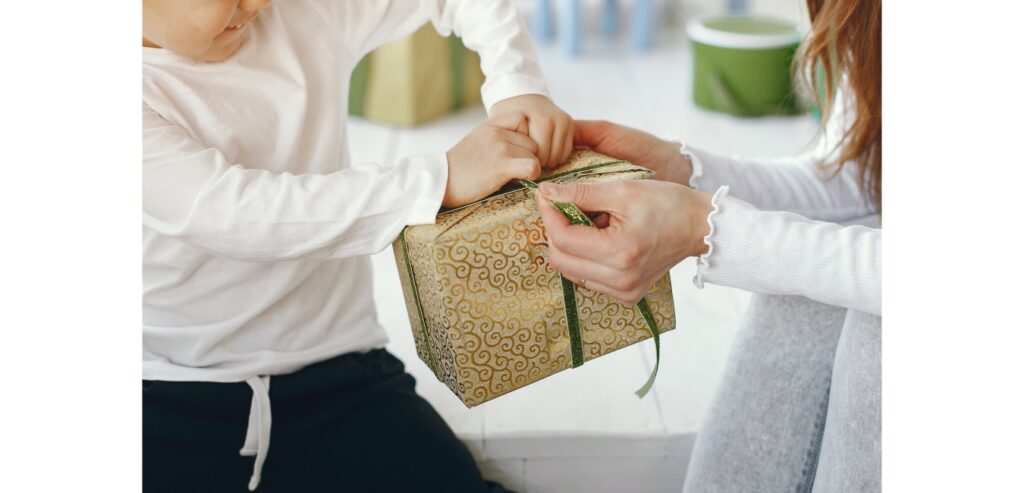 Present being wrapped