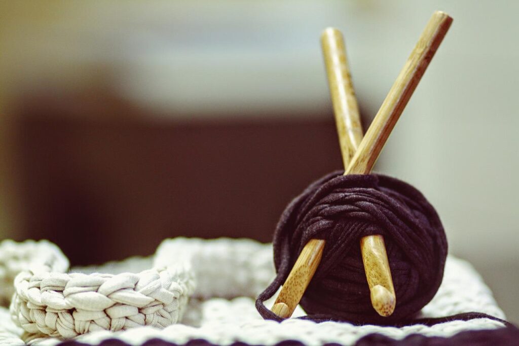 Wool and crochet hooks