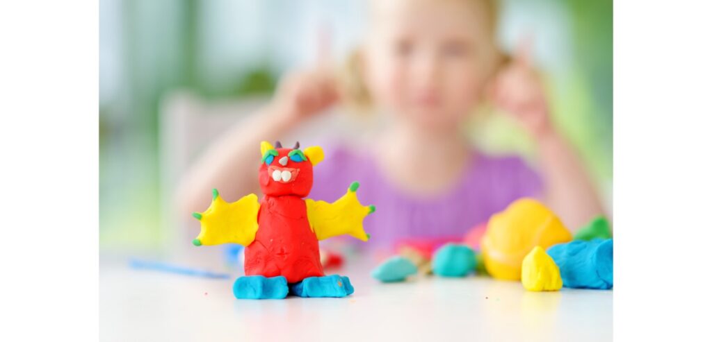 Play dough model of a dragon