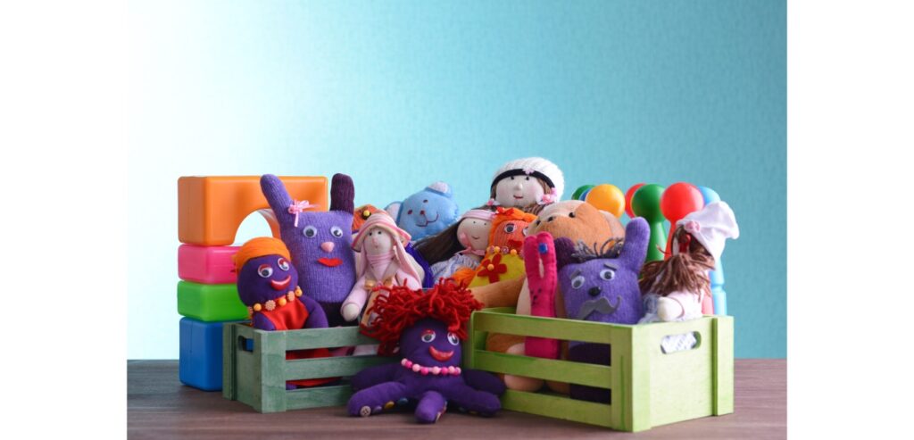 Two crates full of cuddly toys