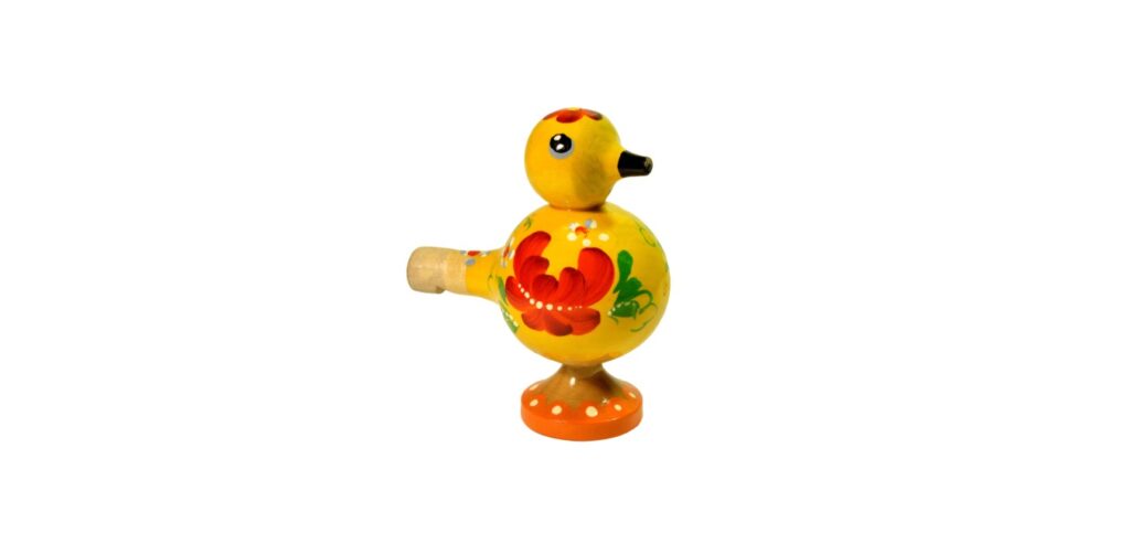 A yellow bird whistle