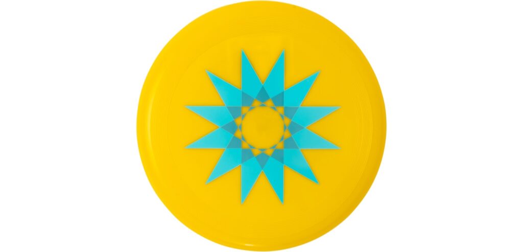 A yellow frisbee