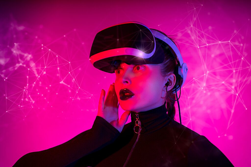 Girl with VR headset - Teenage birthday party ideas