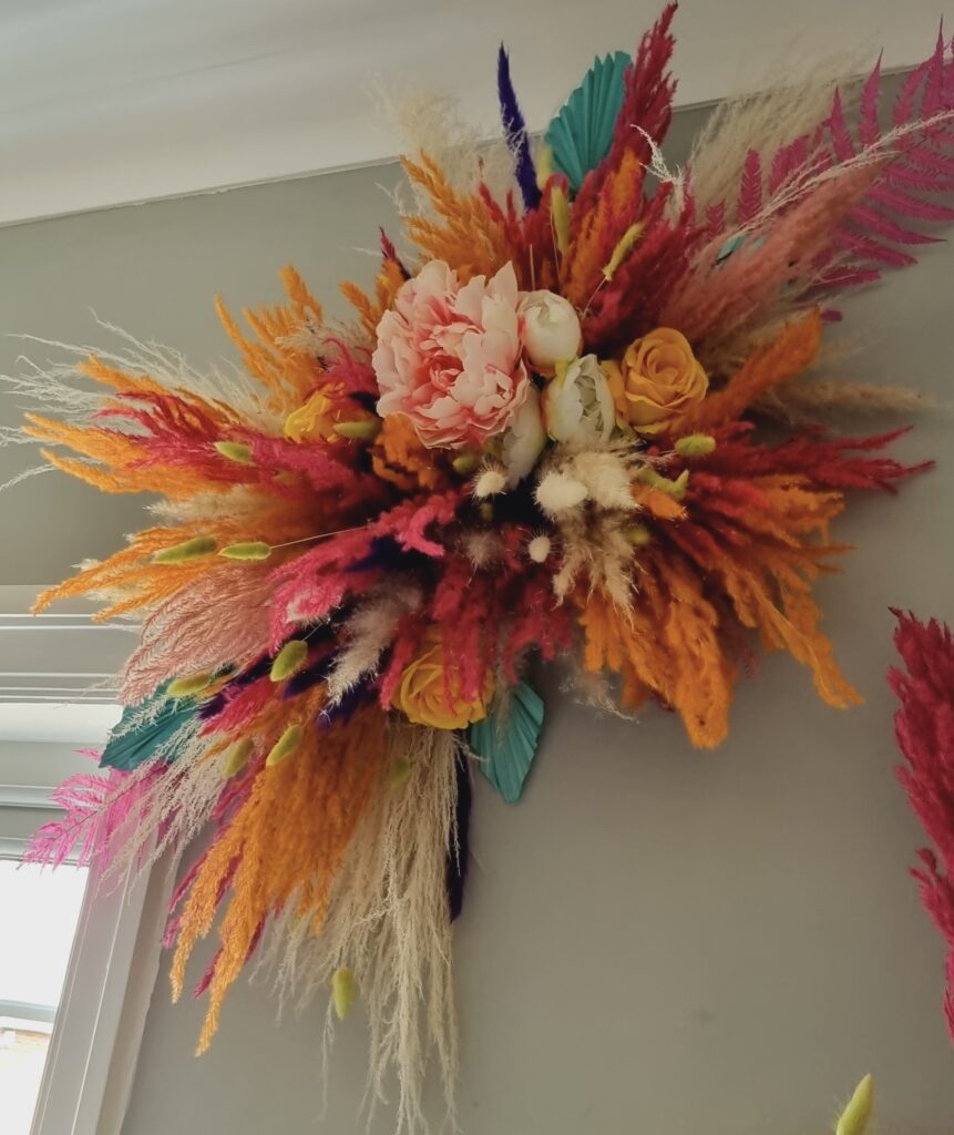 Dried flower display