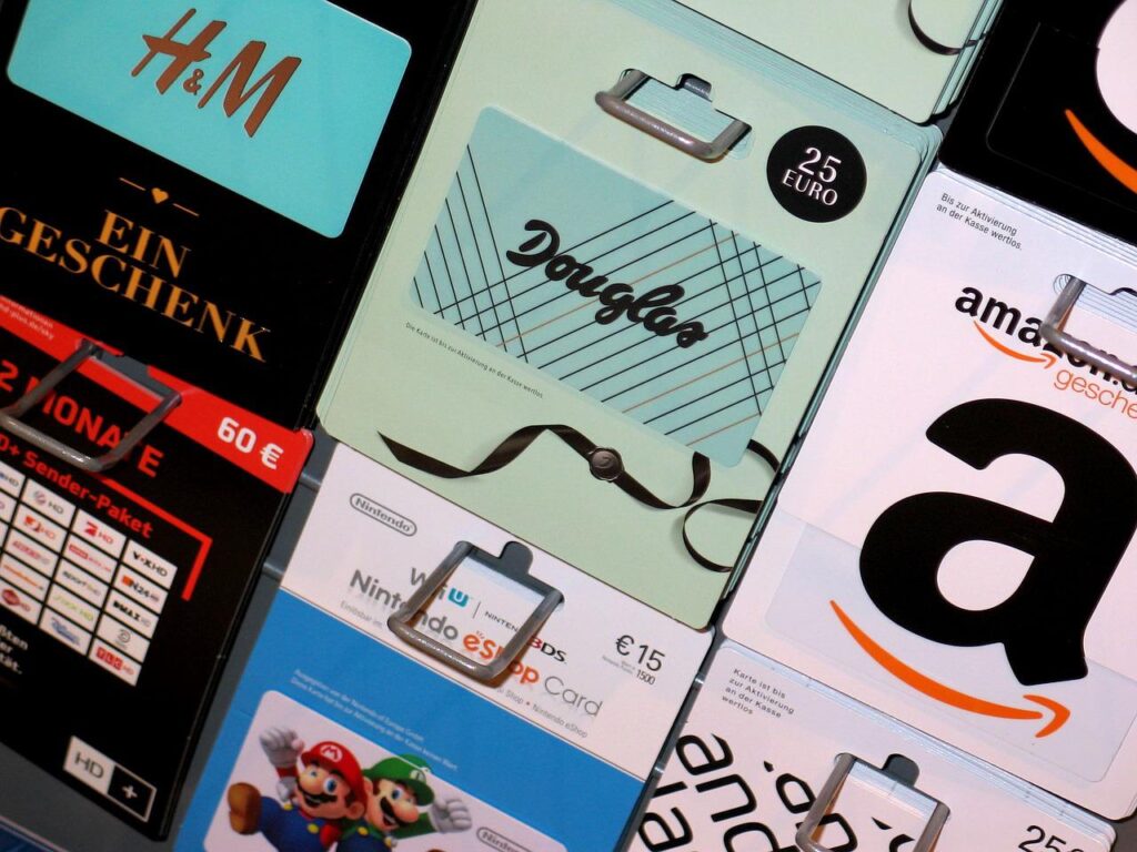 Selection of gift cards