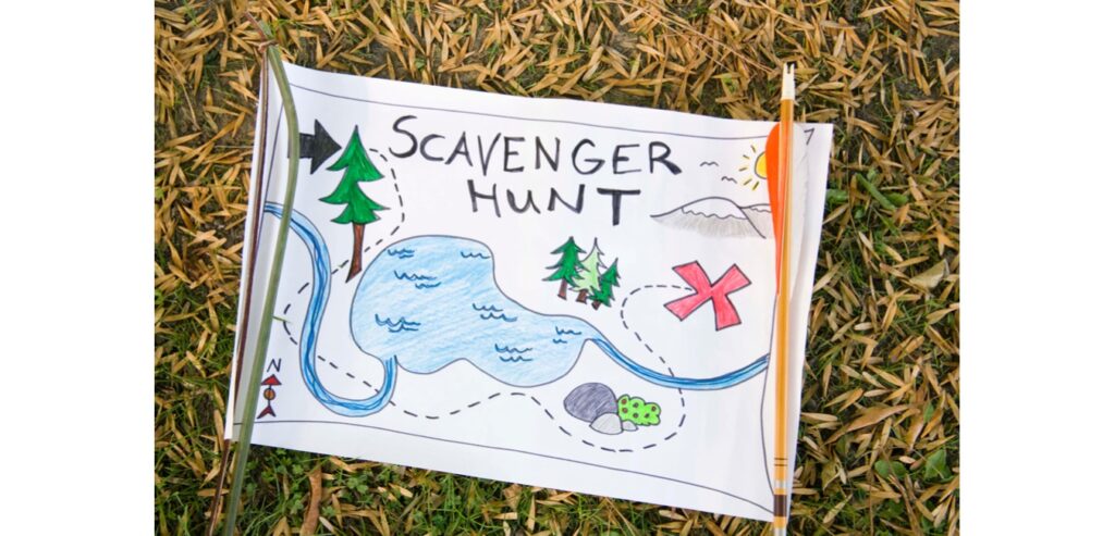 Map of a scavenger hunt