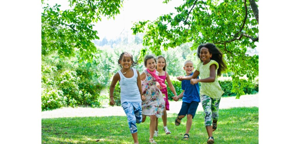 Children running in the park