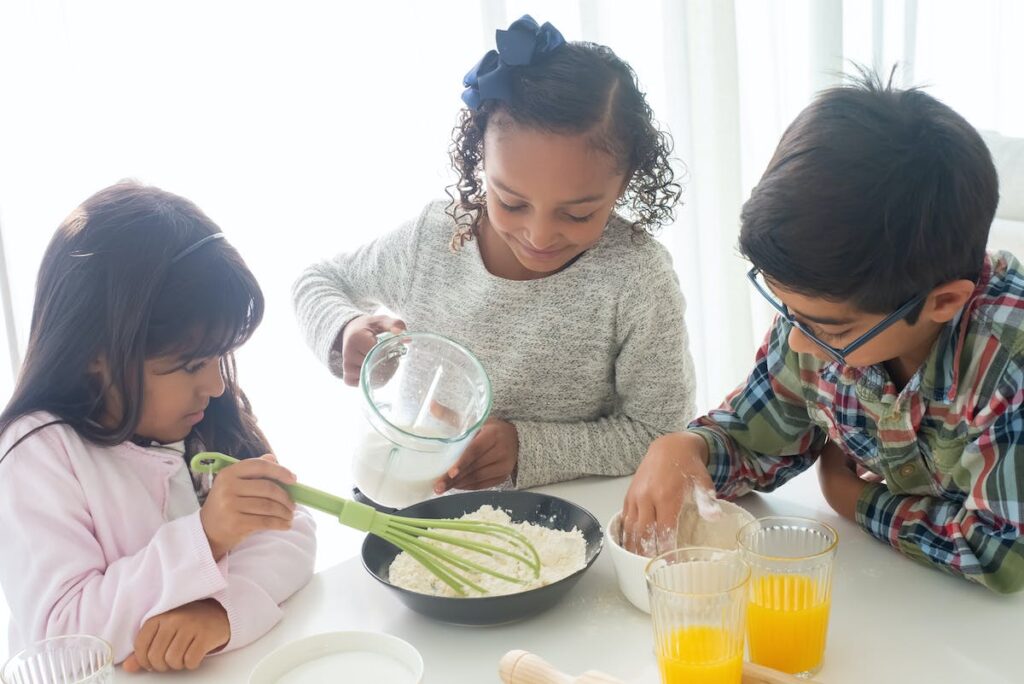 Children baking