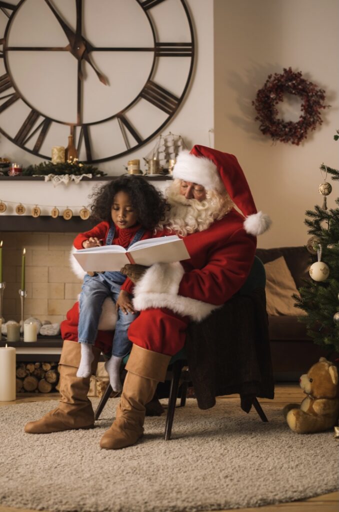 Child on santas knee