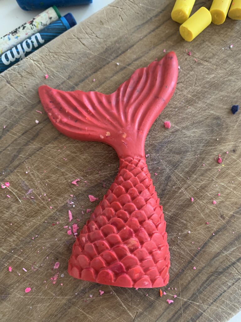 Mermaid tail crayon