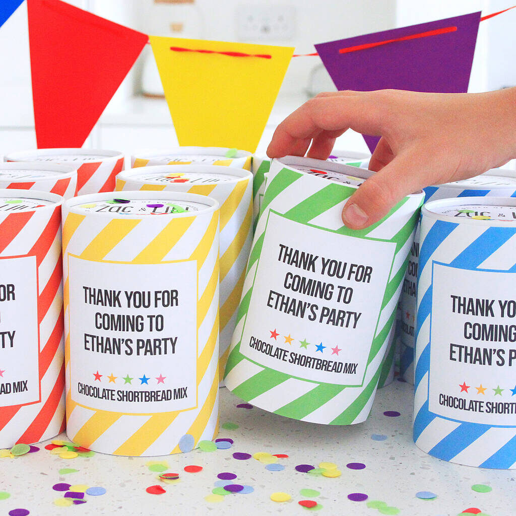 Party bag fillers baking kits in rainbow colours