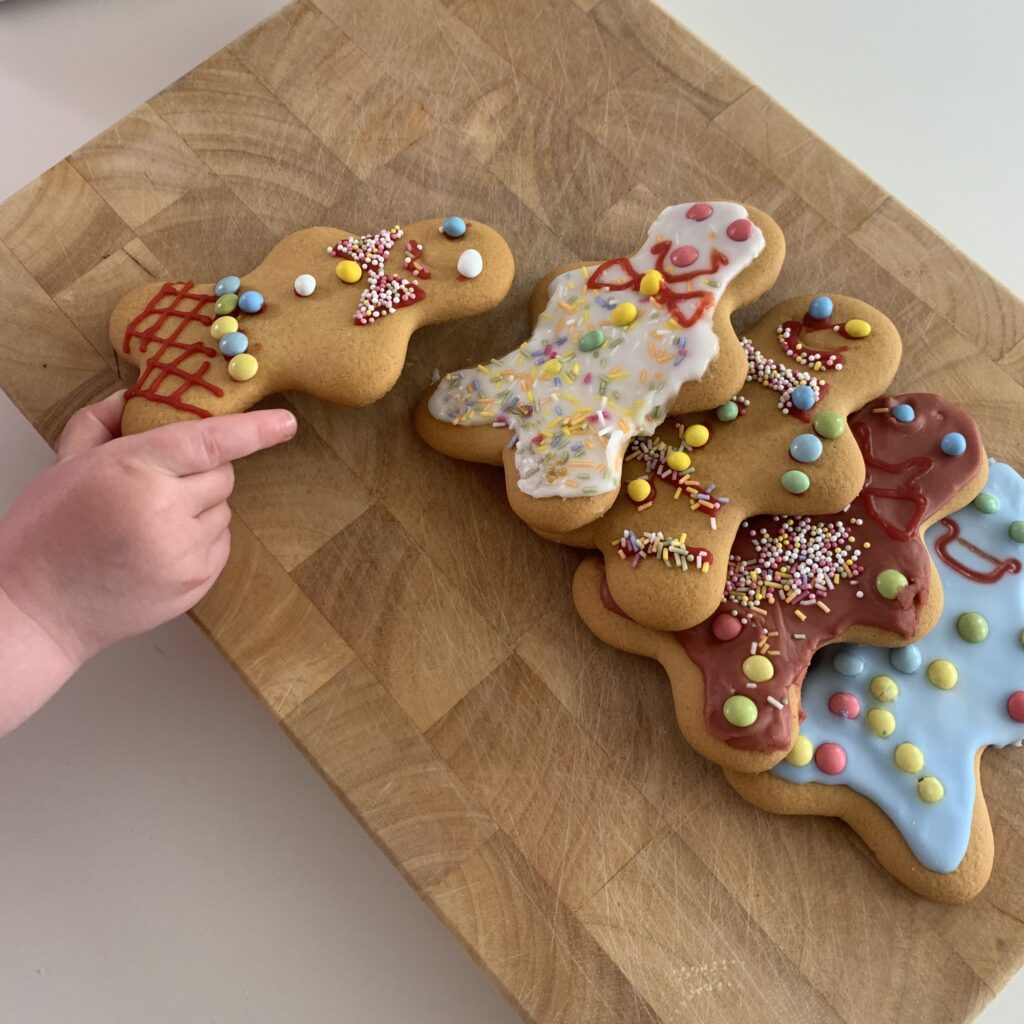Decorated gingerbread men biscuits