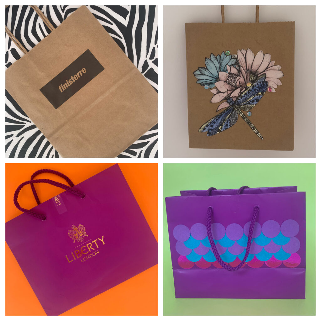 Up-cycled shopping party bags