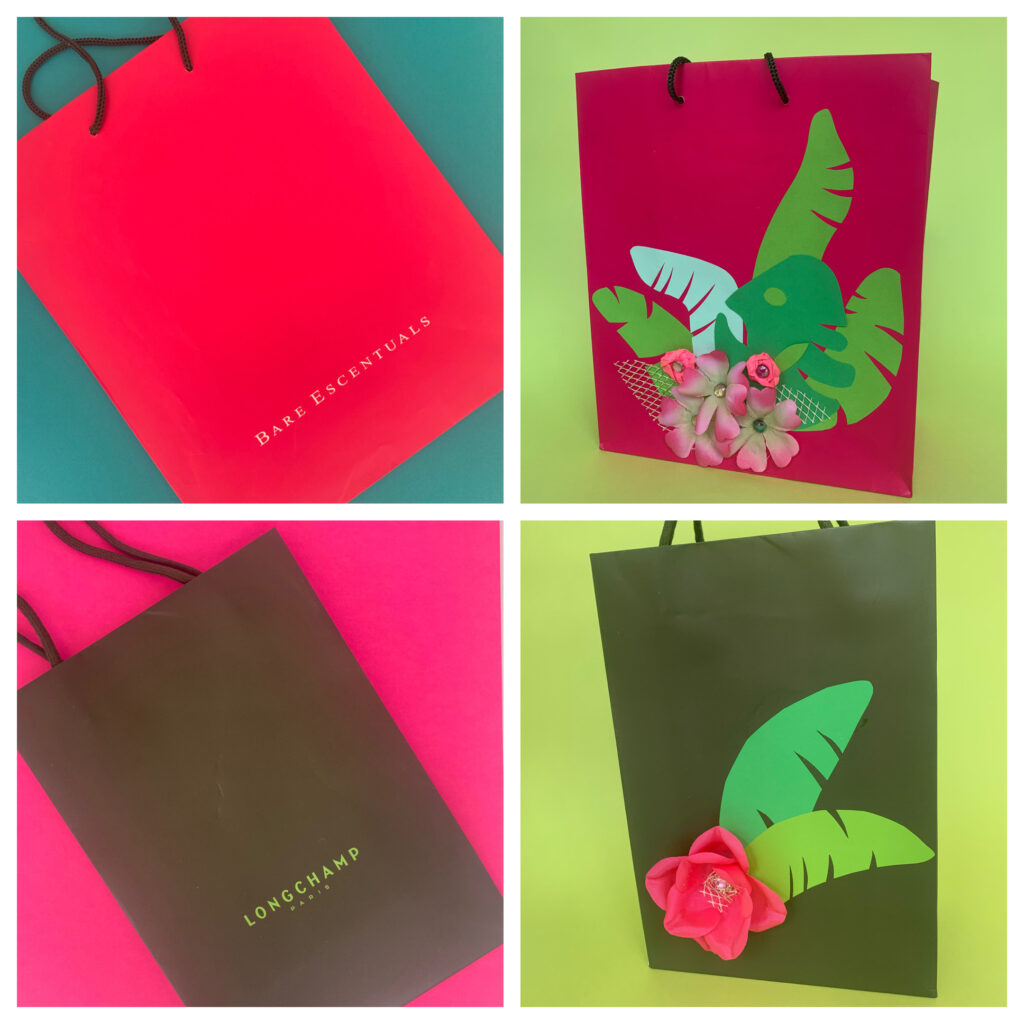 Up-cycled shopping bags as party bags