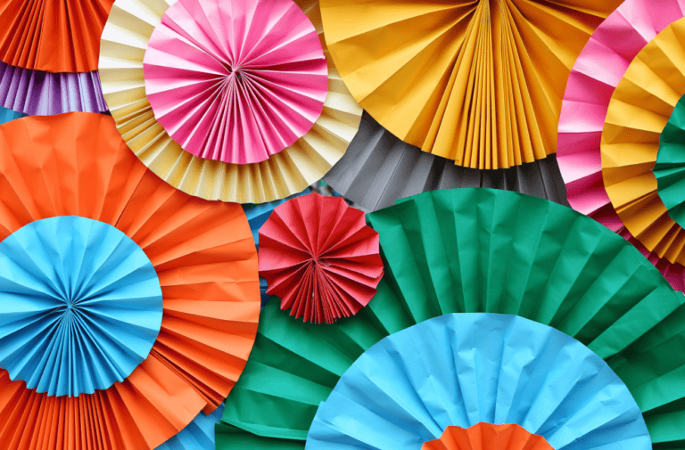 Coloured fan decorations