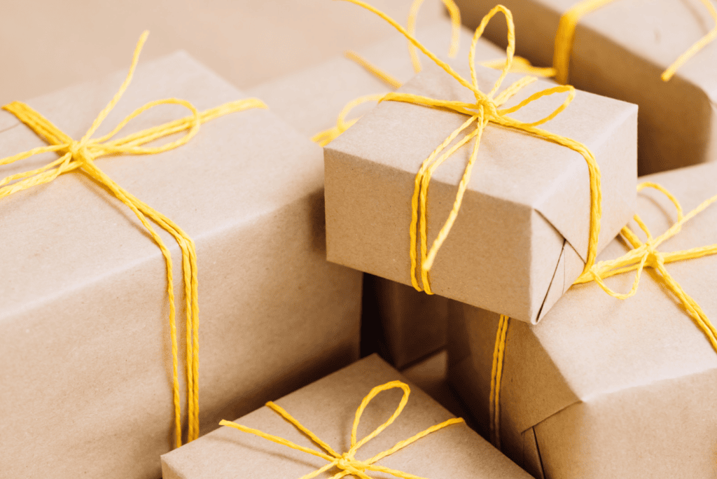 Bundle of brown paper wrapped packages