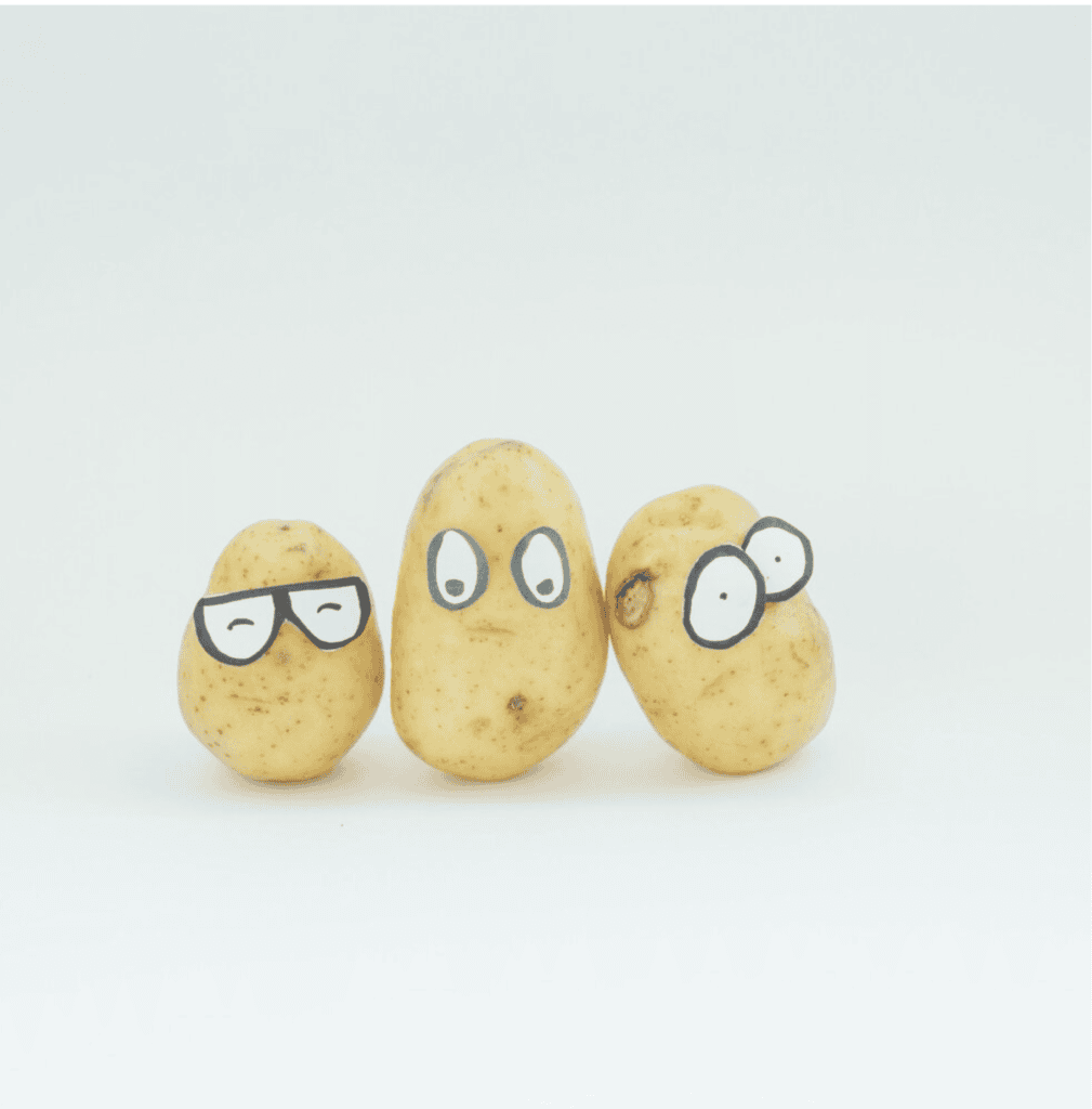 Potatoes with human eyes