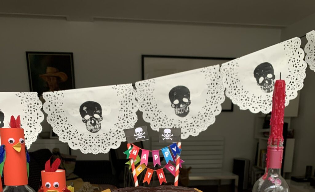 Paper doily bunting