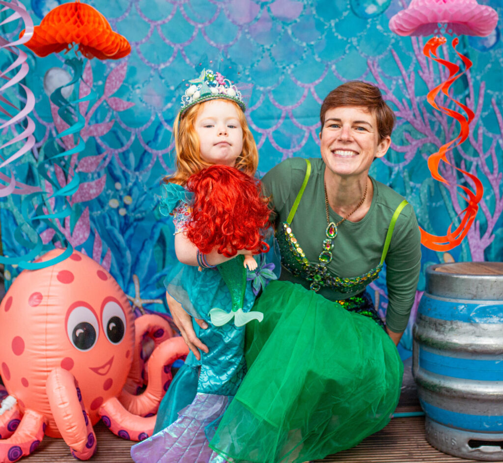 Lily and I dressed as mermaids