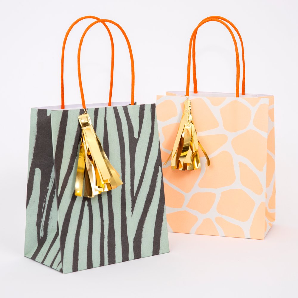 Safari print party bags