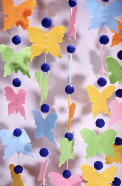 Felt butterfly garland