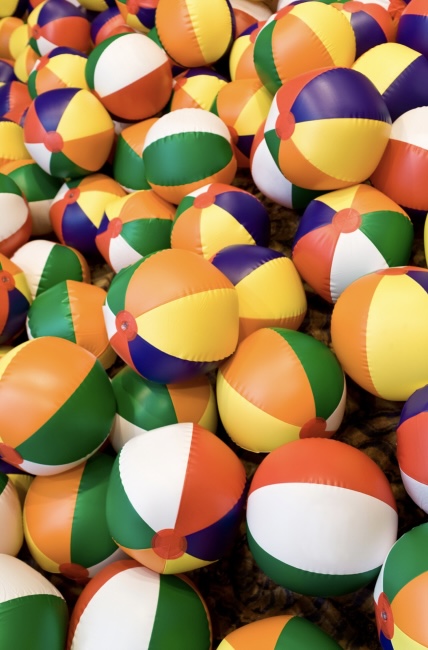 Large number of beach balls
