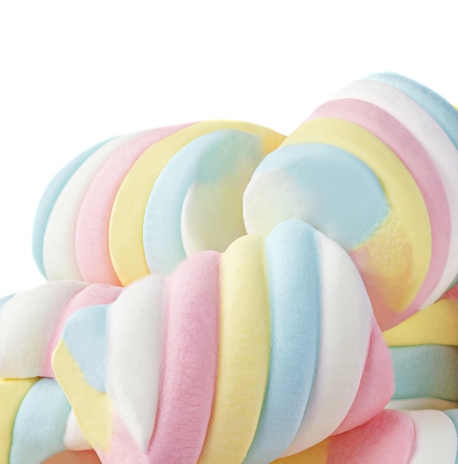 Pile of colourful marshmallows