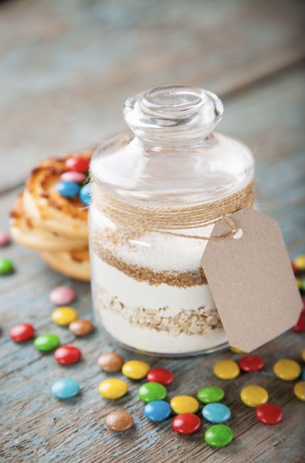 Glass jar of ingredients