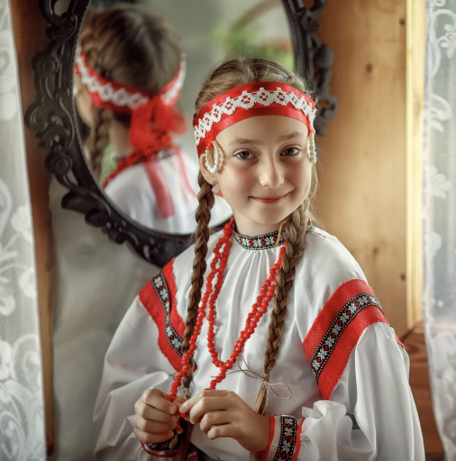 Girl dressed in national costume