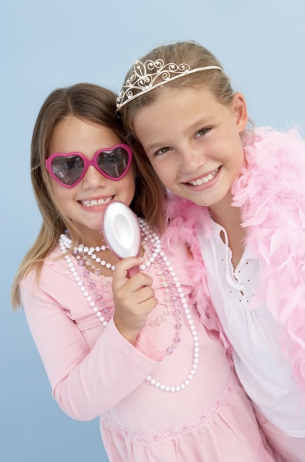Girls dressed as pop stars
