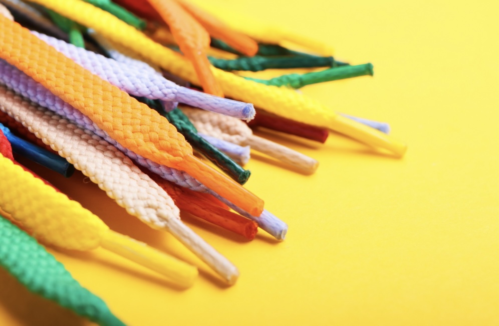 A collection of coloured shoelaces