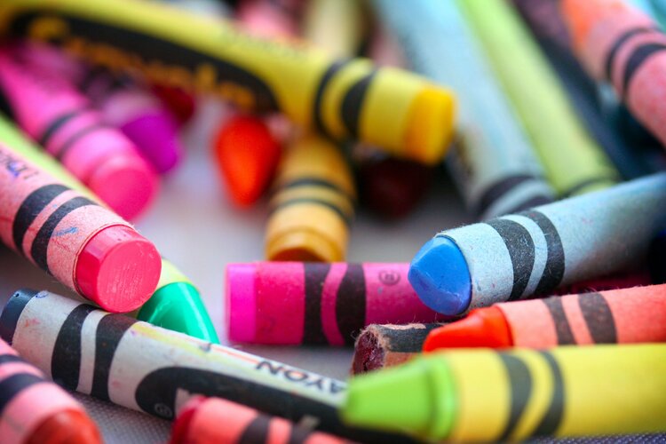 A selection of coloured crayons