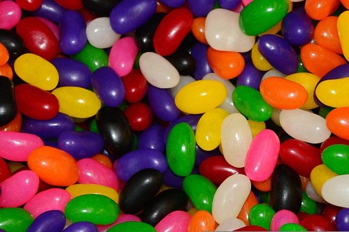 Coloured jelly beans