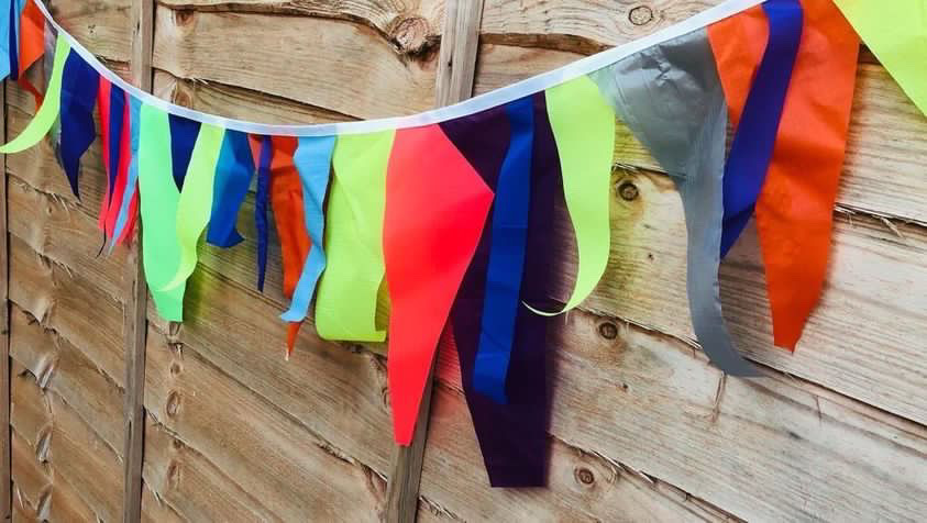 Eco bunting colourful fabric bunting
