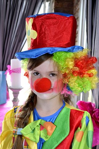 Girl dressed as a clown