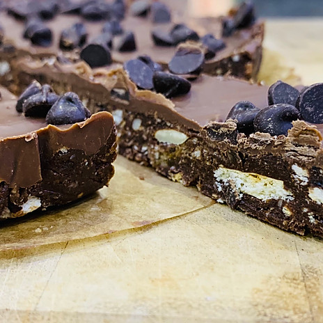 Peanut and chocolate tiffin