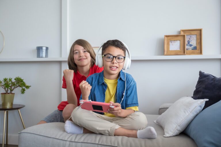 Boys playing computer games - Sleepover birthday parties for kids
