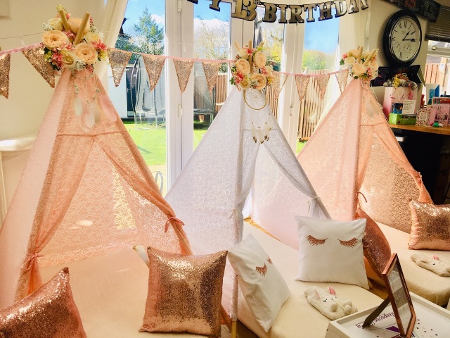 Sleeping bunnies teepees - My sleepover party - Sleepover birthday parties for kids