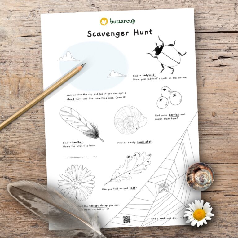 Scavenger colouring in sheet - butter cup download