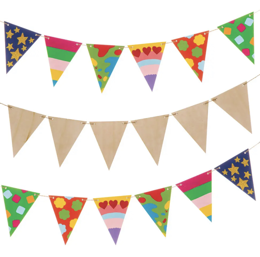 Wooden bunting - eco-friendly party decorations